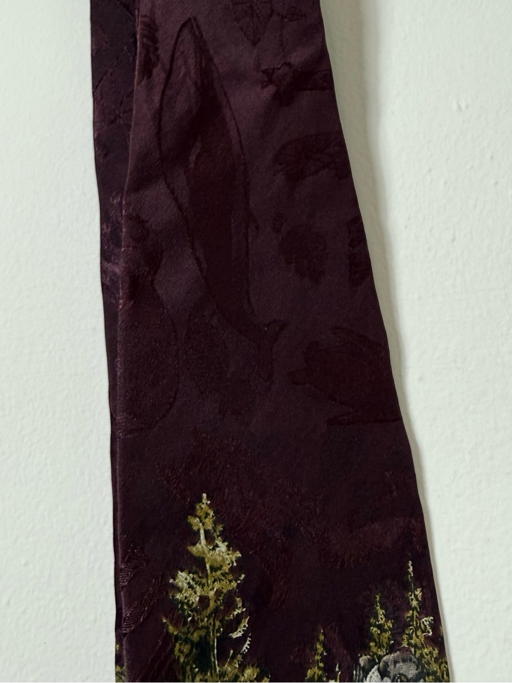 Vintage Endangered Species Wildlife Novelty Tie Wolf Bear Mountain Lion Mens - Picture 6 of 6